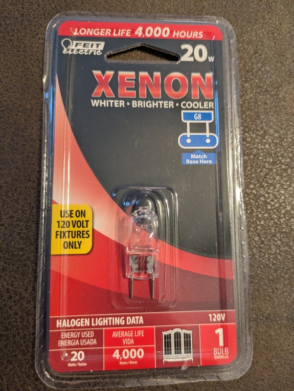 Feit Electric 20W Xenon Bulb G8 Fitting. 120 Volt Only New & Sealed
