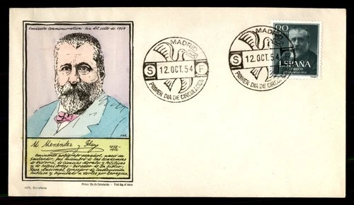Mayfairstamps Spain FDC 1954 Menendez Pelayo First Day Cover aaw_83851