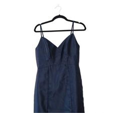 NWT Alfred Sung Midnight Navy Spaghetti Strap Mermaid Floor Length Dress 8