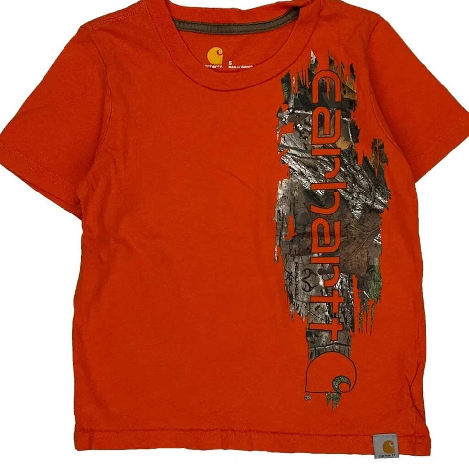 Camiseta Gráfica Carhartt Idade 5 - Algodão Laranja Pequena - Imagem 4 de 4