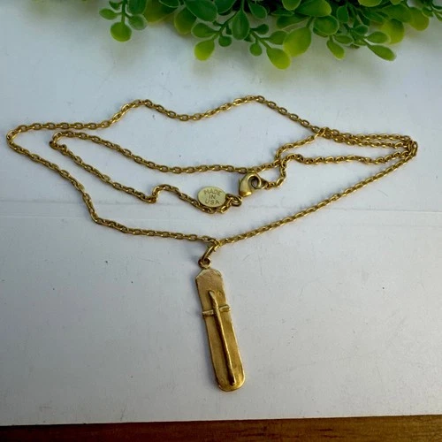 Susan Shaw Handmade Necklace + Cross Pendant 24k Triple Gold Plated 30"