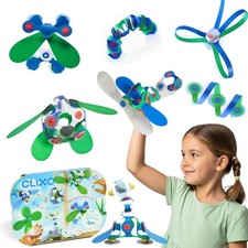 Clixo Window Travel Pack - Fun Magnetic 24 Piece Pack, Blue/Green/Primatic