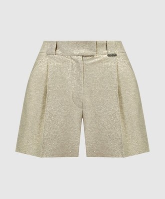 BRUNELLO CUCINELLI WOMEN'S LIGHT GOLD LINEN SHORTS MSRP $1315