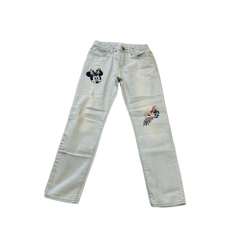 Gap Kinder Jeans Disney Figur Mädchen Minnie Mouse Mickey Mouse blau Jeans Gr. 10