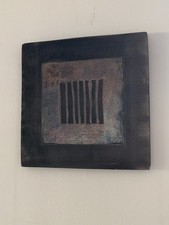 Formella ceramica Raku 30x30 – pezzo unico fatto a mano – arte contemporanea