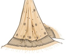 Sushila Vintage Hand Embroidered Dupatta 100 Pure Cotton Floral Soft Long Stole