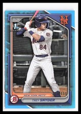 2024 Bowman Draft Sky Blue #BD-138 Trey Snyder #/499 New York Mets RC SP