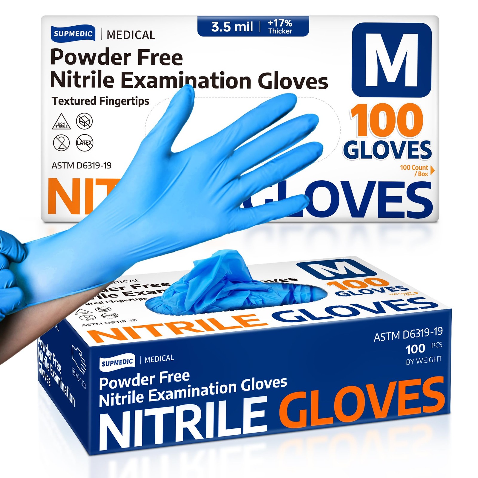Medical Nitrile Exam Gloves Latex-Free Powder-Free Food Safe Cooking