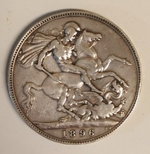 Higher Grade Victorian 1896 LX Sterling Silver Full Crown.