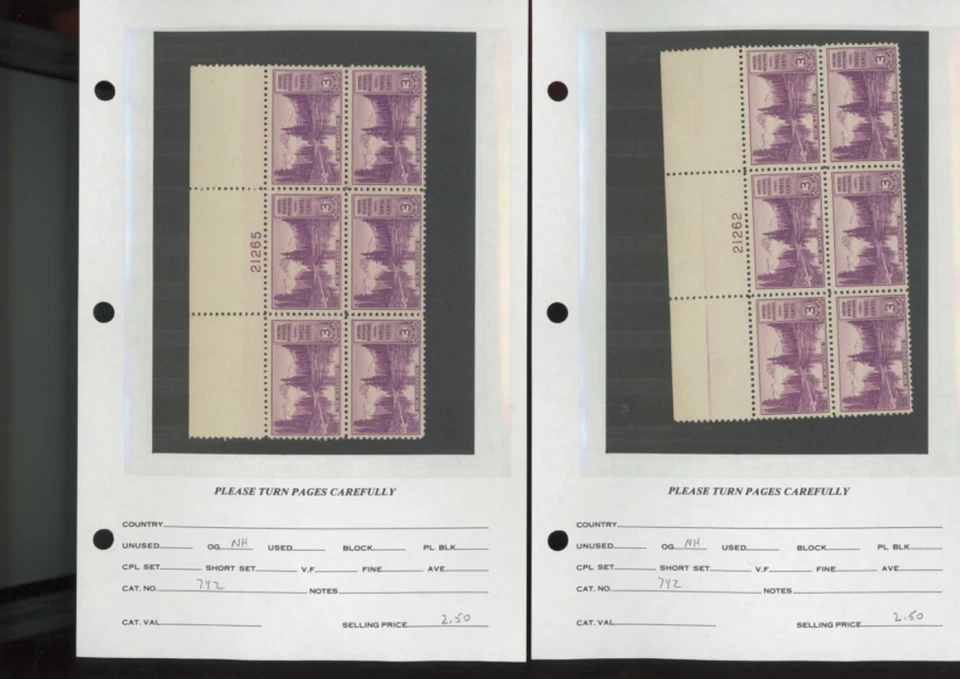 US stamps 740 to 753  23  mnh mh  plateblocks dealer lot   (mb33 - Image 4 of 4