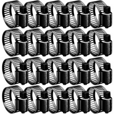 20Pcs Black Hose Clamp,3/4"- 1-1/2" 21-38Mm 304 Hose Clamps Stainless Steel Adju