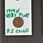 1919D   VERY FINE   LINCOLN CENT   VERY FINE  1919D /  RS COINS #26Q  FREE SHIP