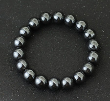 Handmade Hematite Stone Beaded Healing Therapy Pain Relief Stretchy Bracelet