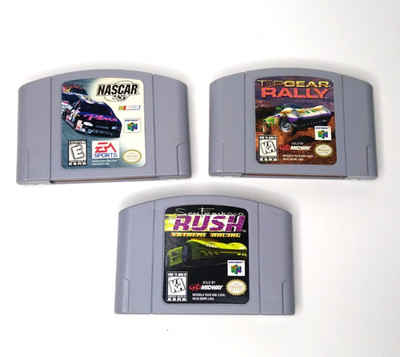 Nintendo 64 N64 Racing Game Lot 3 San Francisco Rush, Top Gear Rally, NASCAR 99