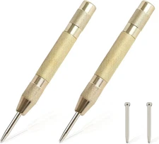 2PCS Automatic Center Punch,5'' Spring Loaded Punch, Heavy Duty Steel... 