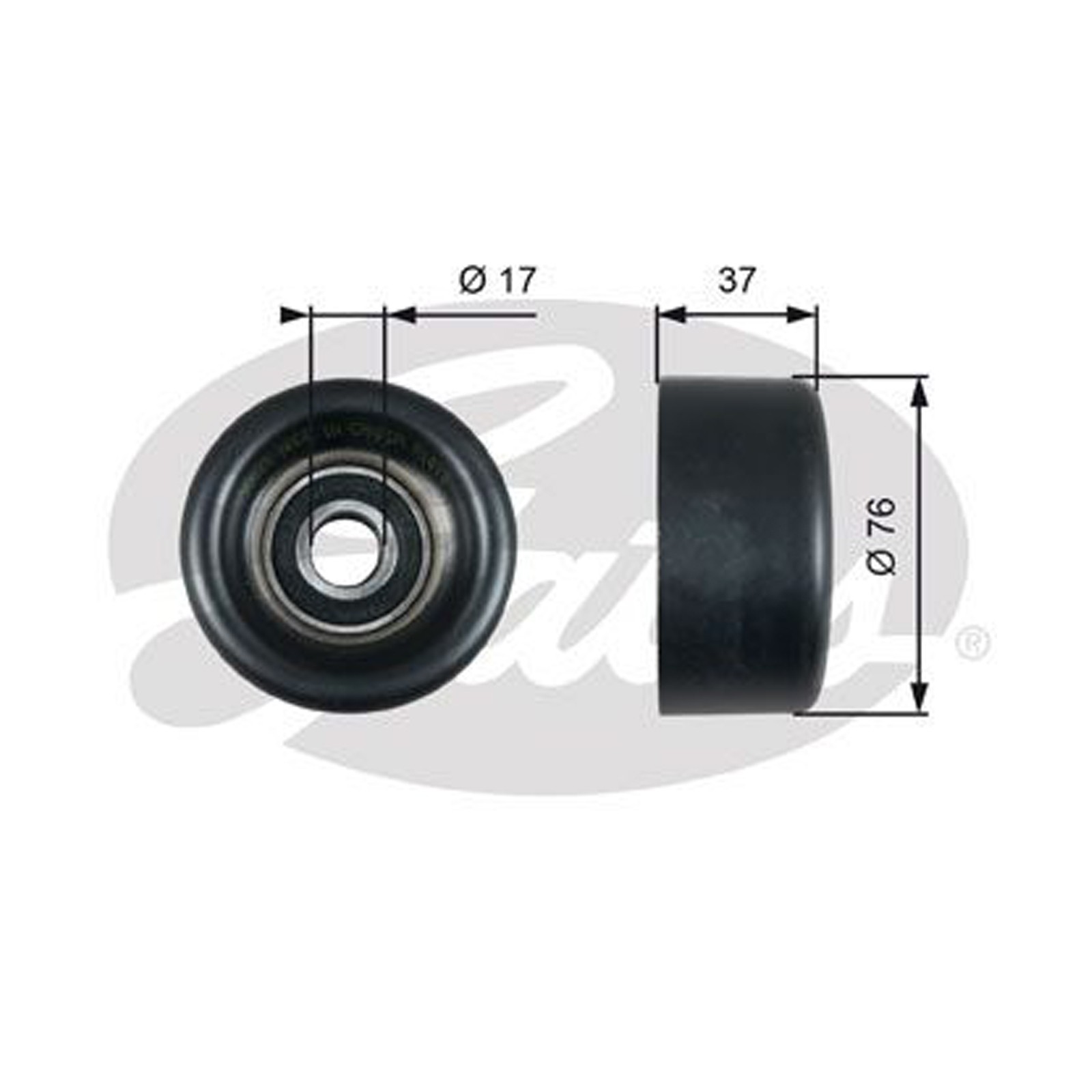 Gates DriveAlign V-Ribbed Belt Idler Pulley - T38028 - Equivalent to OE Quality