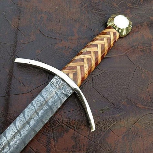 Handgefertigtes Survival Wikinger Schwert | Damaststahl Klinge | Jagdschwert Camping - Bild 4 von 8