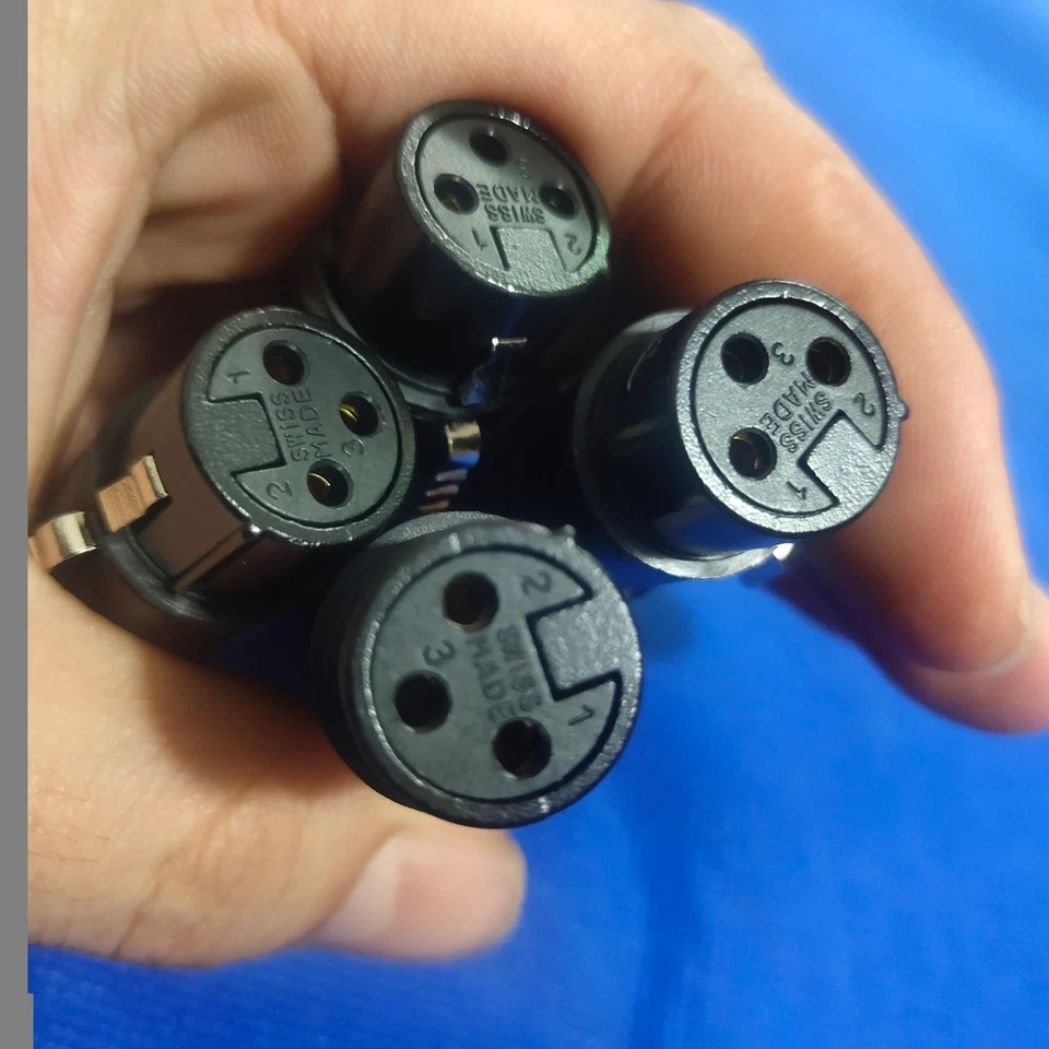 4x NEUTRIK Balanced 3-Pin XLR Plugs Microphone Connector XLR Cables Adapters DIY - Image 4 of 4