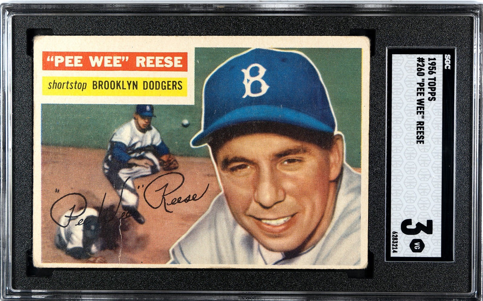 1956 Topps Pee Wee Reese Brooklyn Dodgers #260 🚀😳💥 SGC Graded 3