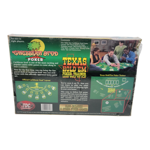 TDC Games Texas Hold'Em Caribbean Stud Poker Trainer Home Casino Game Set - Picture 2 of 6