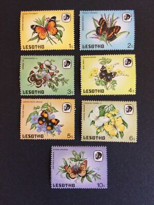 Lesotho 1984 Butterflies and Flowers short set, MNH