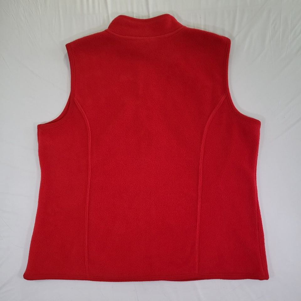 Karen Scott Sport Vest Womens XL Petite Fleece Full Zip Pockets Red eBay