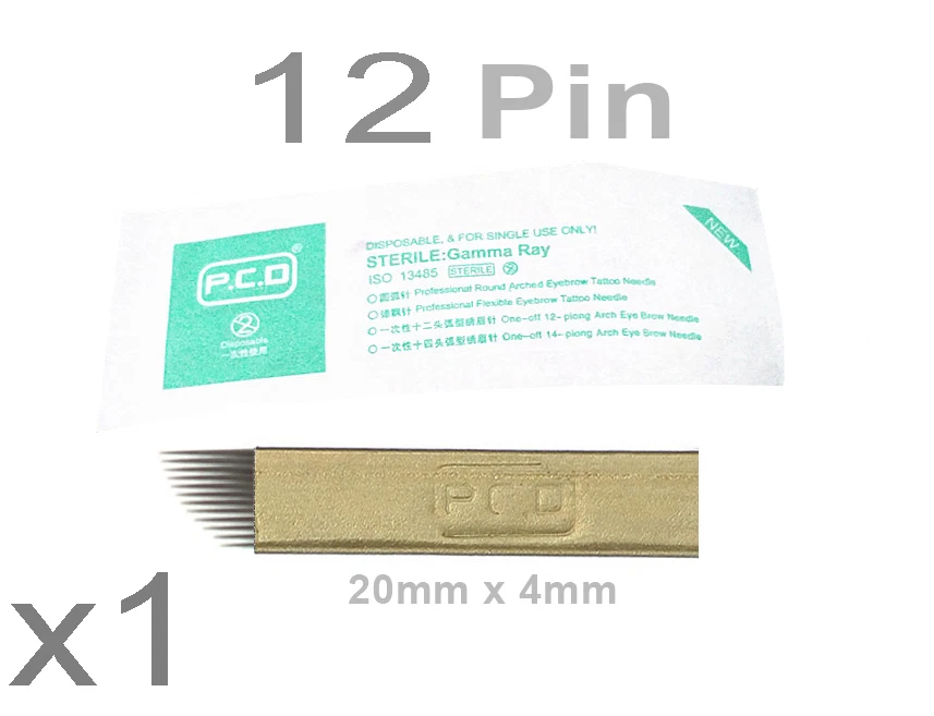 12 pin Eyebrow Tattoo needle Microblading Curve Shading blade Permanent Makeup