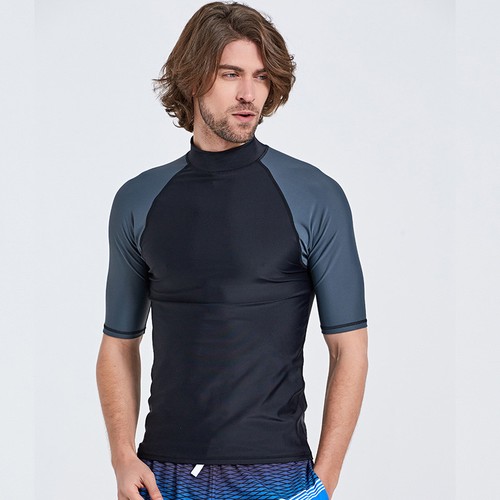 mens short sleeve rash guard shirt