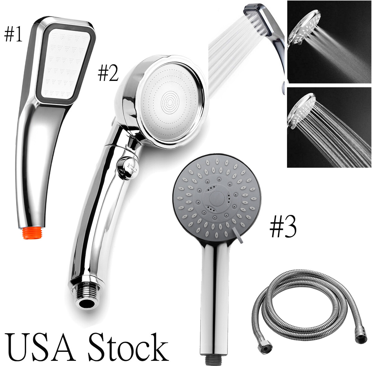 High Turbo Pressure Shower Head Bathroom Powerful Energy Water Saving