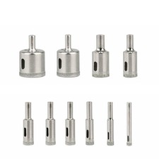 US 10pcs Diamond Drill Bit Set Glass Tile Wood Hole Core Ceramic Cutting Tool