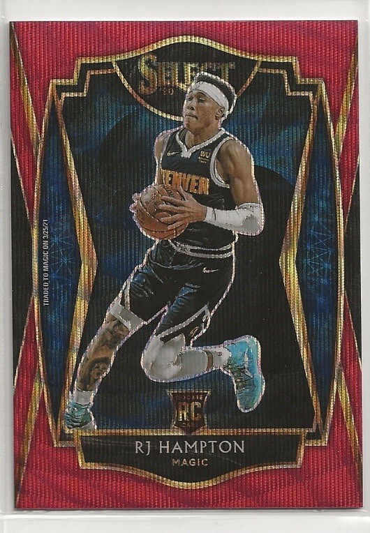 2020-21 SELECT RJ HAMPTON TMALL RED WAVE PRIZM ROOKIE #195 MAGIC