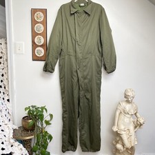 Vintage Army Coveralls Mechanic Cold Weather Military Jumpsuit Zip Pockets Small