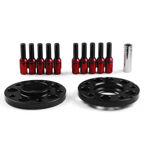 Red Hubcentric Wheel Spacers M14x1.25 Tapered Bolts For BMW F Series F10 F12 - Picture 3 of 10