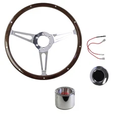 CJ Classic Trucks Steering Wheel Kit 14" 6-Bolt Slotted/ Smooth Cap F-100 1967