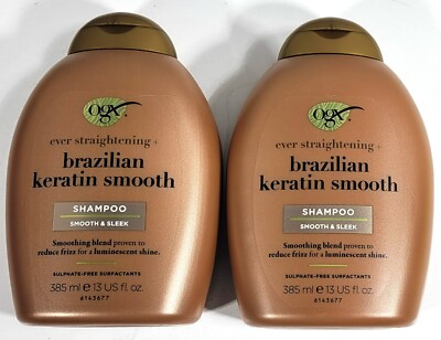 Lot Of 2 Bottles OGX Brazilian Keratin Therapy Shampoo 13 FL OZ Each
