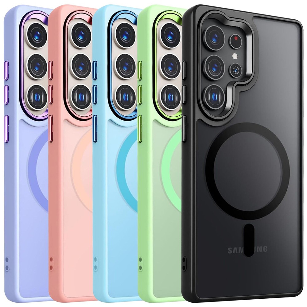 For Galaxy S25 Ultra/S25+/S25 Case Magnetic Translucent Slim Shockproof Cover