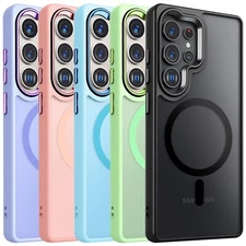 For Galaxy S25 Ultra/S25+/S25 Case Magnetic Translucent Slim Shockproof Cover