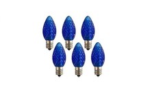 LED C7 Bulb E12 Candelabra Base 130V 0.58W UL Blue, Pack of 6 CHRISTMAS