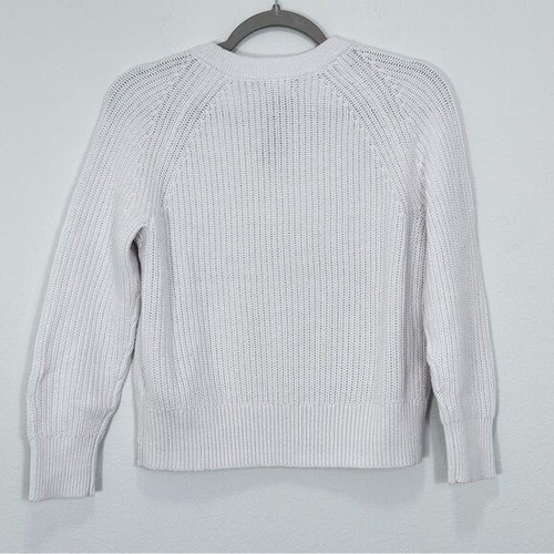 J. Crew Women's Cotton fisherman sweater Crisp Bright White Coastal Preppy NWT S - Picture 9 of 9