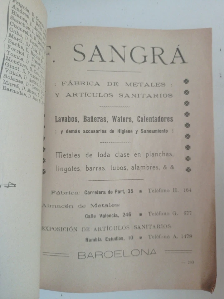 SOCIEDAD GENERAL DE TELÉFONOS ,RED DE BARCELONA ,LISTA DE SEÑORES ABONADOS 1919 - Imagen 4 de 4
