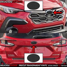 For 2024-2026 Subaru Impreza Front Rear Emblem Smoke Decals Vinyl Tint Overlay For 2024-2026 Subaru Impreza Front Rear Emblem Smoke Decals Vinyl Tint Overlay