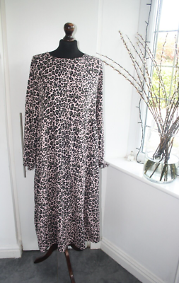 animal print m and s pink dress