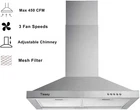Wall Mount Range Hood 30 inch Stainless Steel Chimney Style Over Stove Vent Hood