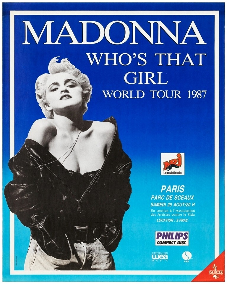 MADONNA WHO'S THAT GIRL WORLD TOUR ポスター Madonna Who's That Girl World Tour 1987 Concert Repro Poster XXL