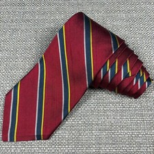 Brooks Brothers Repp Mens Tie Red Blue Striped Silk Necktie 53" x 3 1/2" Vintage