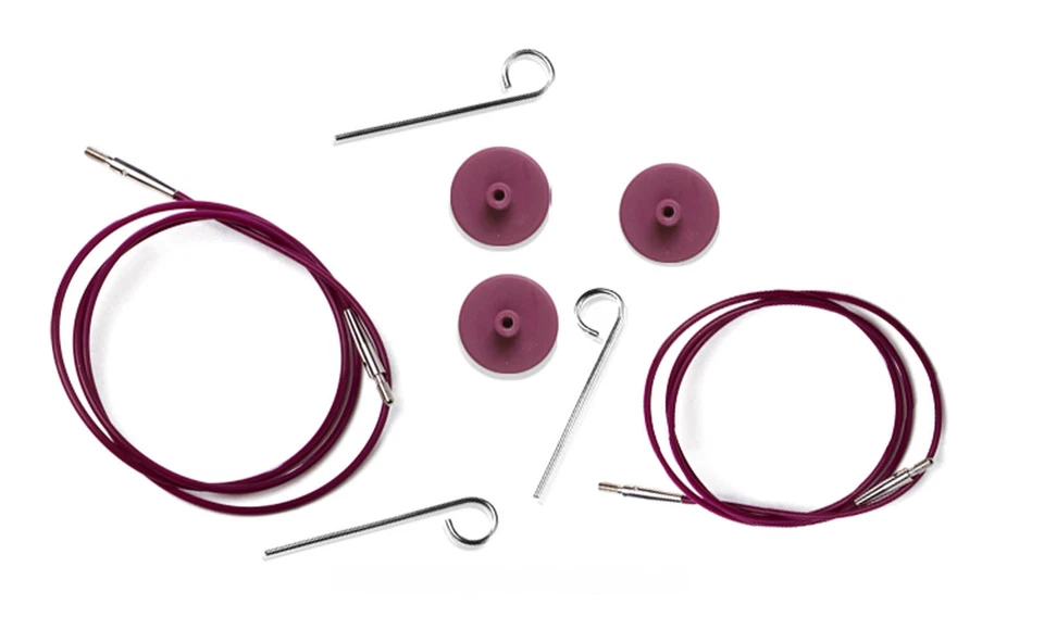 KnitPro Seile-Nadelseil-alle Farben 40cm-275cm, Seil mit 2 Endkappen, Schlüssel