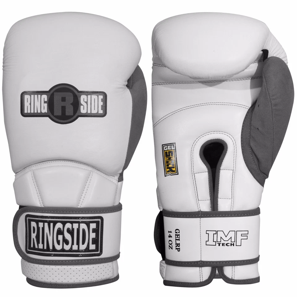 New Ringside Boxing MMA Kickboxing Gel Shock Safety Sparring 16oz Gloves - White