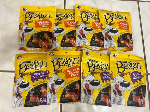 8 Purina Beggin' Strips Speck & Käse Geschmack Chewy Hundeleckerei 6oz Original Speck