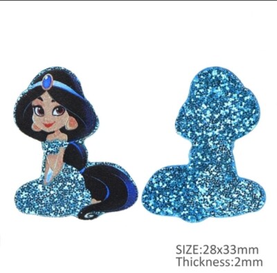 5 pc. GLITTER Planar Resin Bow Center Flatback 1214415 Princess Jasmine Aladdin