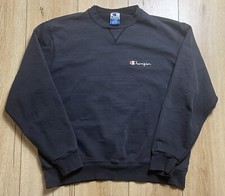 Vintage CHAMPION Sweatshirt XL Navy Blue 90s Pullover USA Made DISTRESSED READ